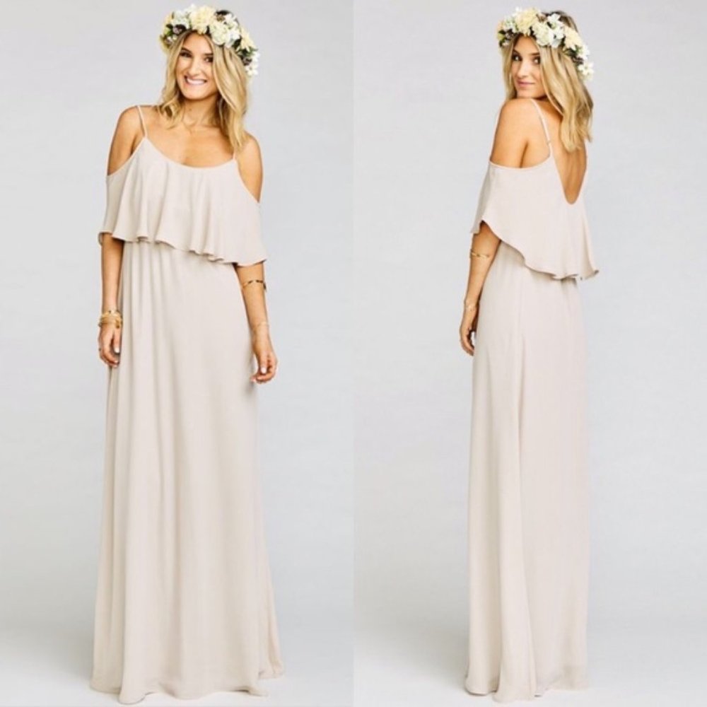 Caitlin Ruffle Maxi Dress Show Me the Ring Crisp